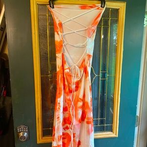 Orange and white dress